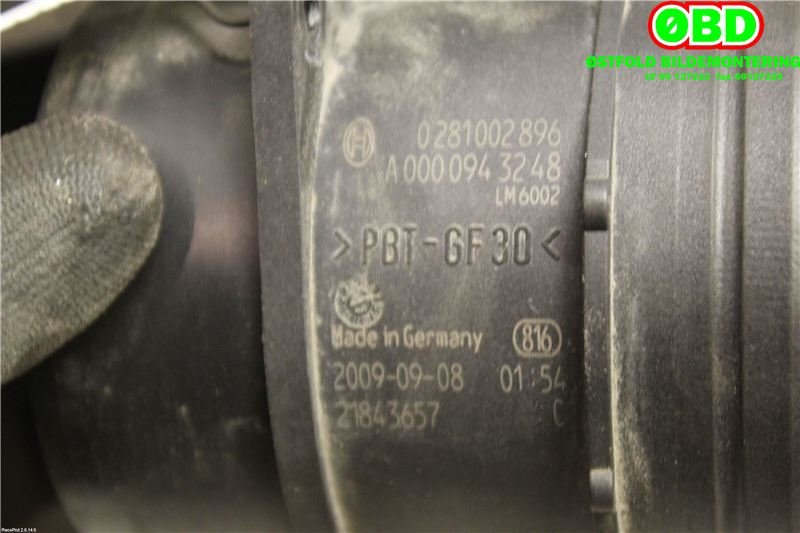 Luftmengde/luftmassemåler til VW Crafter 2006-2011 (Type I, Fase 1)  (VOLKSWAGEN|2E0 906 461 C||A0000943248)