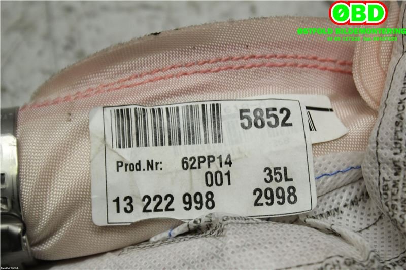 Airbag gardin venstre til Opel Insignia A 2009-2014  (OPEL|13222998|51 99 392|)