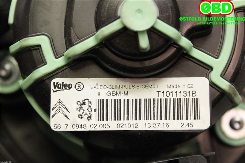 Varmeapparat motor til Peugeot 308 2011-2013 (Type I, Fase 2)  (PEUGEOT|6441CZ|)