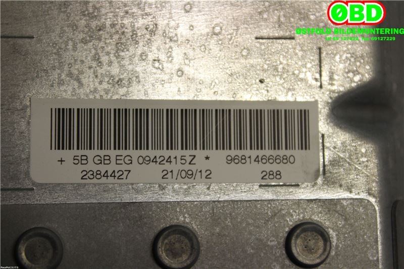 Airbag passasjer til Peugeot 308 2011-2013 (Type I, Fase 2) (PEUGEOT|8216RQ||9681466680)