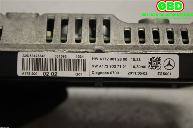 Instrument kjørecomputer til Mercedes C-Klasse 2011-2014 (Fase 2) (W204) (W204) (MERCEDES|A 172 900 02 02|A 172 900 40 04|1729000202)