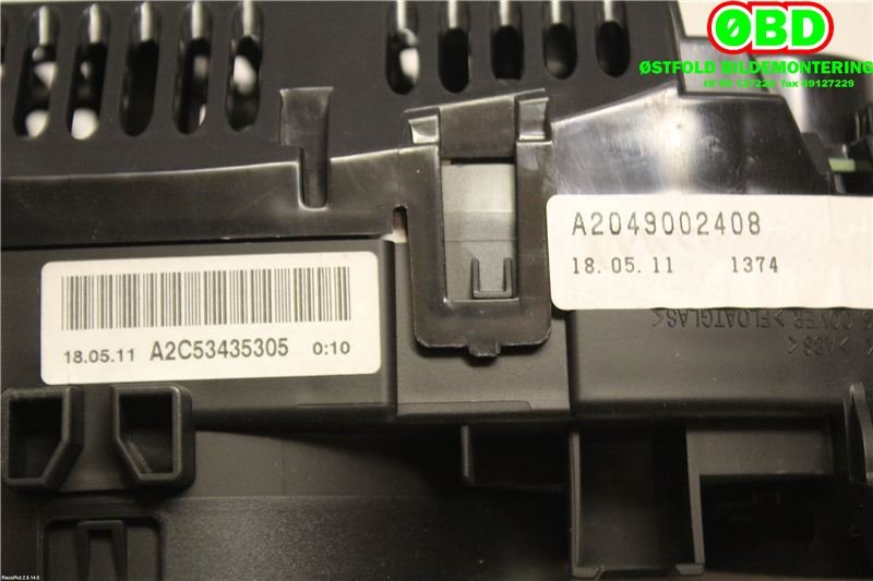 Instrumentpanel til Mercedes C-Klasse 2011-2014 (Fase 2) (W204) (W204) (MERCEDES|A 204 900 24 08|A 204 900 41 08|2049002408)