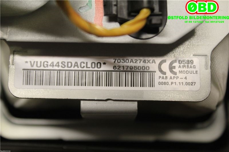 Airbag passasjer til Mitsubishi Space Star 2013-->> (Type II)  (MITSUBISHI|7030A274XA|)