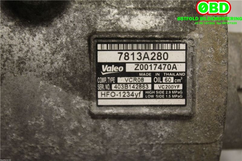 Aircondition kompressor til Mitsubishi Space Star 2013-->> (Type II)  (MITSUBISHI|7813A280|)