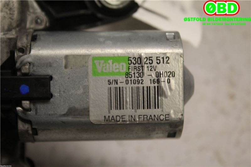 Viskermotor bakrute til Citroën C1 2006-2014 (Type I)  (CITROEN|6405 T2|53025512|851300H020)