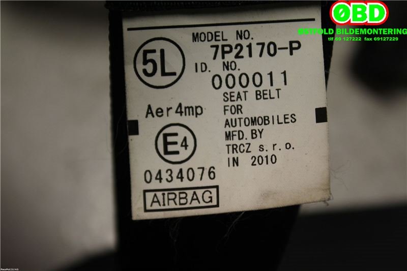 Airbag beltestrammer til Citroën C1 2006-2014 (Type I) (CITROEN|8974LL|)