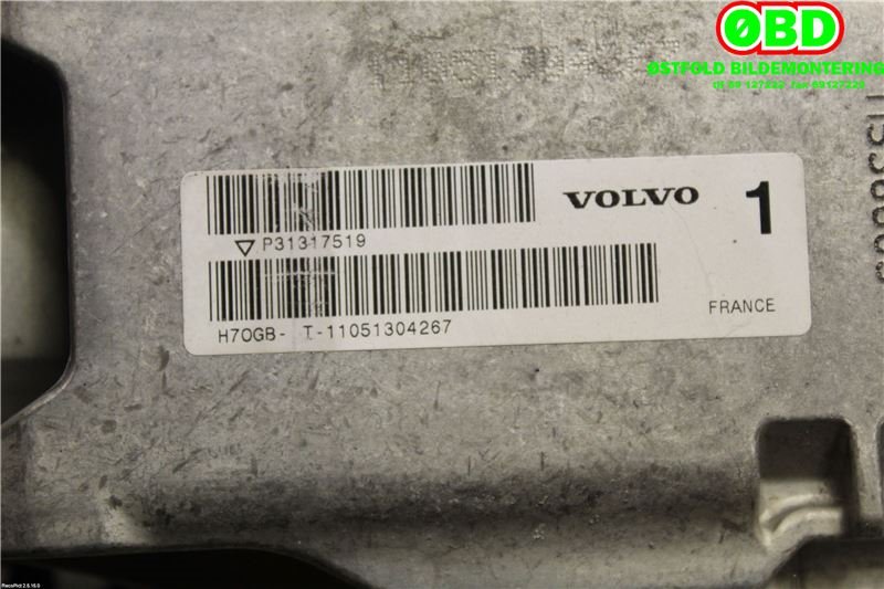 Rattaksel elektrisk servo til Volvo V60 2010-2013 (Type I, Fase 1)  (VOLVO|31429664|)