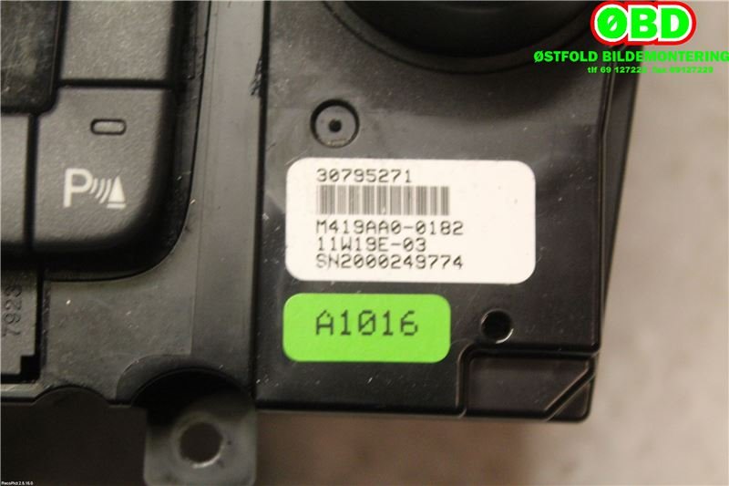 Varmeapparat betjening til Volvo V60 2010-2013 (Type I, Fase 1)  (VOLVO|30795271|)