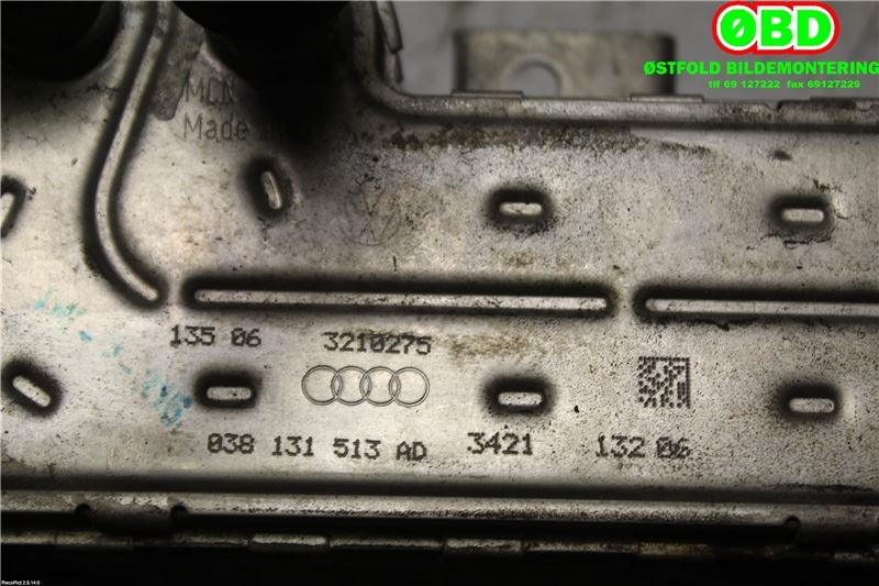 EGR-kjøler til Škoda Octavia 2005-2008 (Type II, Fase 1) (SKODA|038 131 512 H||038131513AD)