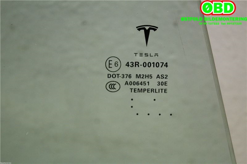 Siderute høyre bak til Tesla Model S 2013-2016 (Fase 1)  (TESLA|6006571-00-B|)