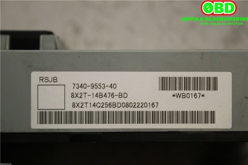 Sikringsboks til Jaguar XF 2008-2015 (X250) (X250) (JAGUAR|C2Z3431|C2Z13687|8X2T14B476BD)