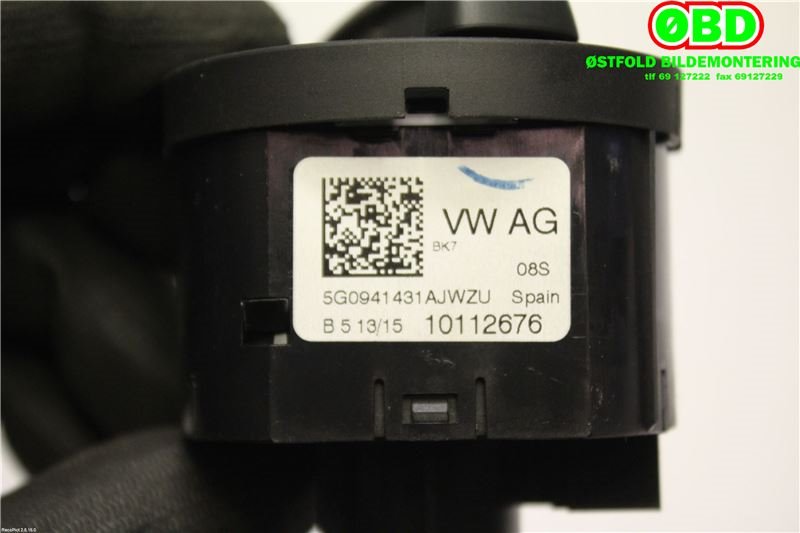 Bryter lys til VW Polo 2014-2017 (Type V, Fase 2)  (VOLKSWAGEN|5G0 941 431 AJ|)