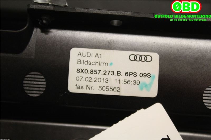 Instrument kjørecomputer til Audi A1 2010-2014 (Type I, Fase 1) (AUDI|8X0 919 603 A|8X0 919 603 B|8X0857273B)