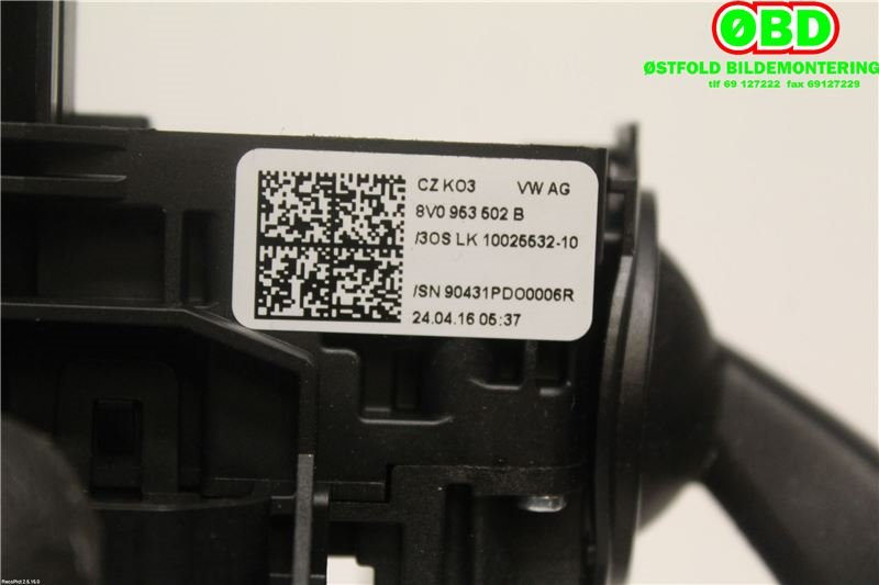 Bryter combi til Audi A3 2016-2020 (Type III, Fase 2) (AUDI|8V0 953 502 B||8V0953502B)