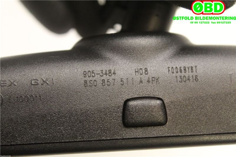 Speil innvendig til Audi A3 2016-2020 (Type III, Fase 2)  (AUDI|8S0857511A|)