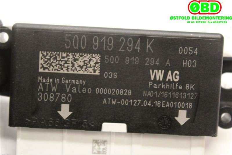 Styreenhet parkering til Audi A3 2016-2020 (Type III, Fase 2)  (AUDI|5Q0 919 294 K||5Q0919294K)