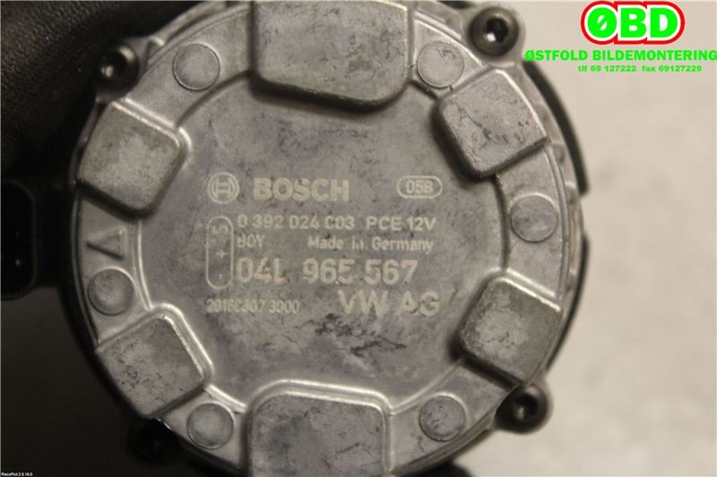 Sirkulasjonspumpe til Audi A3 2016-2020 (Type III, Fase 2)  (AUDI|04L 965 567||04L965567)