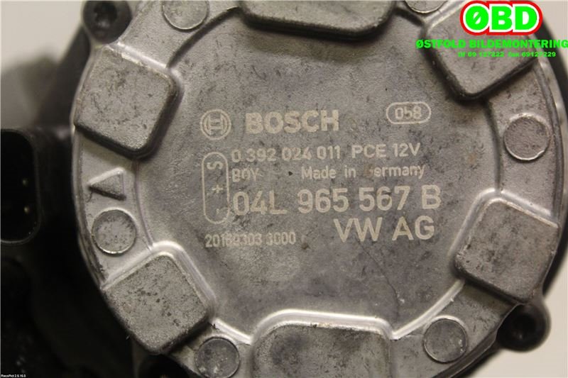 Sirkulasjonspumpe til Audi A3 2016-2020 (Type III, Fase 2)  (AUDI|04L 965 567 B||04L965567B)