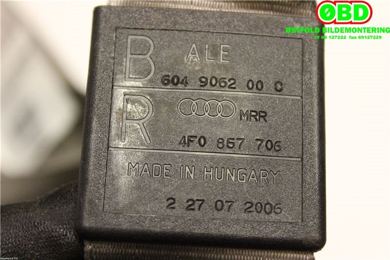 Airbag beltestrammer til Audi A6, Allroad 2006-2008 (Type II, Fase 1) (C6) (C6) (AUDI|4F0 857 706||4F0857706)