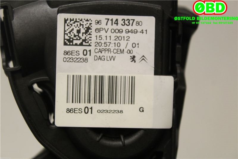 Pedal gass til Peugeot 208 2012-2019 (Type I)  (PEUGEOT|1601CW||9671433780)