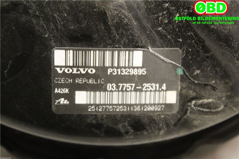 Bremsekraft-forsterker til Volvo V60 2010-2013 (Type I, Fase 1)  (VOLVO||31329895)