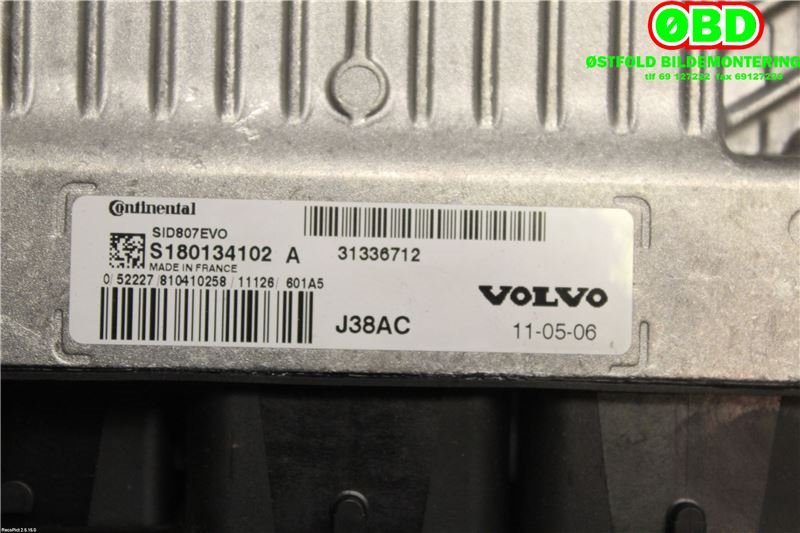 Styreenhet motor til Volvo V60 2010-2013 (Type I, Fase 1)  (VOLVO||31336712)