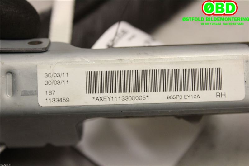 Airbag gardin høyre til Nissan Qashqai 2010-2014 (Type I, Fase 2)  (NISSAN|985P0EY10A|)
