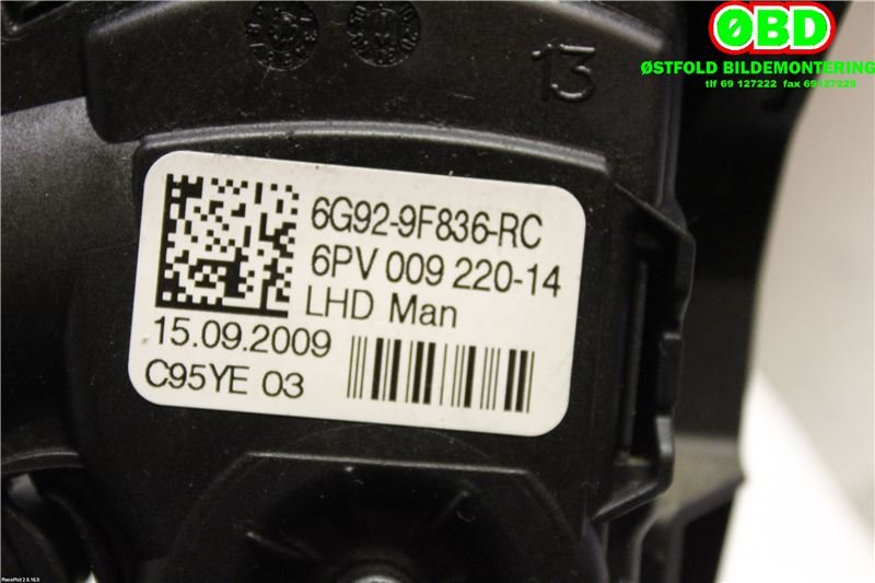 Pedal gass til Ford Mondeo 2007-2010 (Type IV, Fase 1) (FORD|2103911||6G929F836RC)