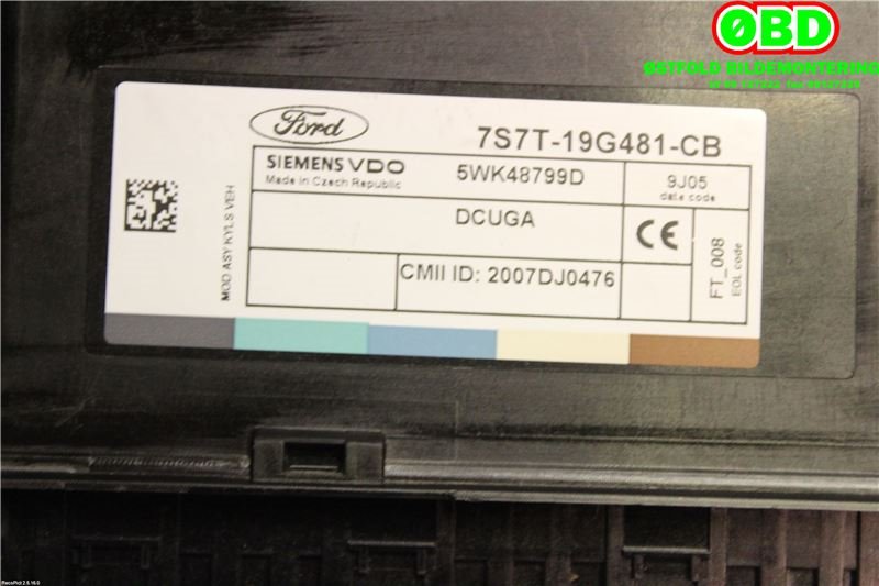 Styreenhet sentrallås til Ford Mondeo 2007-2010 (Type IV, Fase 1)  (FORD|1796482|5WK48799D|7S7T19G481CB)