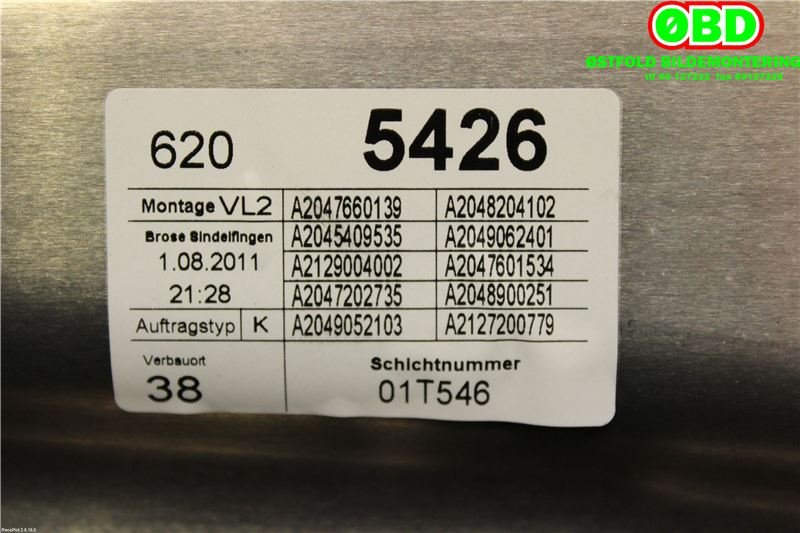 Ruteheis til Mercedes C-Klasse 2011-2014 (Fase 2) (W204) (W204) (MERCEDES|A 212 720 15 79|)