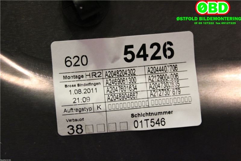 Ruteheis til Mercedes C-Klasse 2011-2014 (Fase 2) (W204) (W204) (MERCEDES|A 204 730 08 79|A 212 730 18 79|)