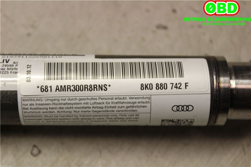Airbag gardin høyre til Audi A4 2007-2014 (Type IV) (B8) (B8) (AUDI|8K0 880 742 F||8K0880742F)