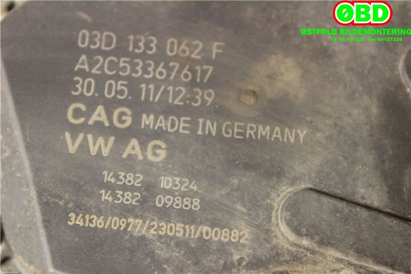 Spjeldhus til VW Polo 2009-2014 (Type V, Fase 1) (VOLKSWAGEN|03D 133 062 F||03D133062F)