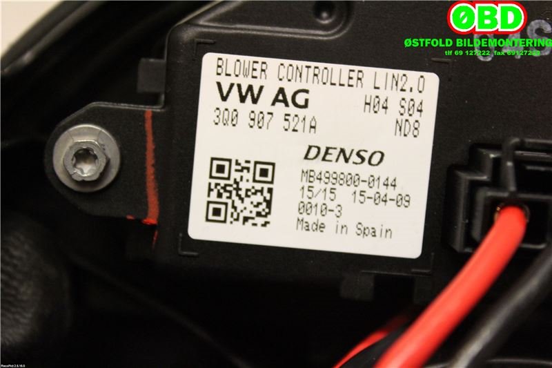 Varmeapparat motor til VW Passat 2015-2019 (Fase 1) (B8) (B8) (VOLKSWAGEN|3Q1 819 021 A|3Q1 819 021 D|3Q1819021A)