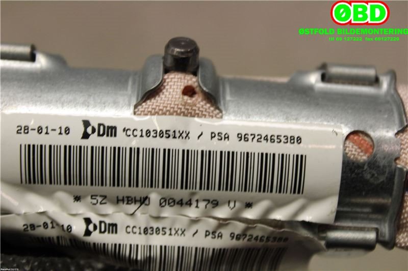 Airbag gardin venstre til Citroën C3 2010-2016 (Type II) (CITROEN|8216ZQ|9672465380)