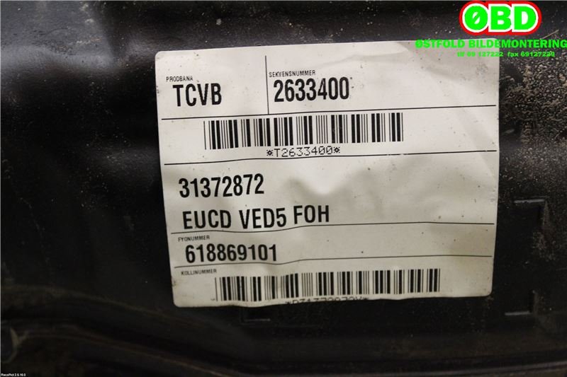 Dieseltank til Volvo XC70 2014-2016 (Type II, Fase 2)  (VOLVO|31432186||31372872)