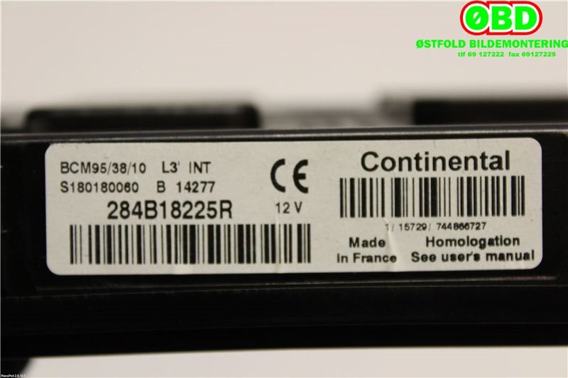 Styreenhet comfort (BCM) til Renault Zoe 2013-2019 (Fase 1) (RENAULT ZOE EL||284B18225R)