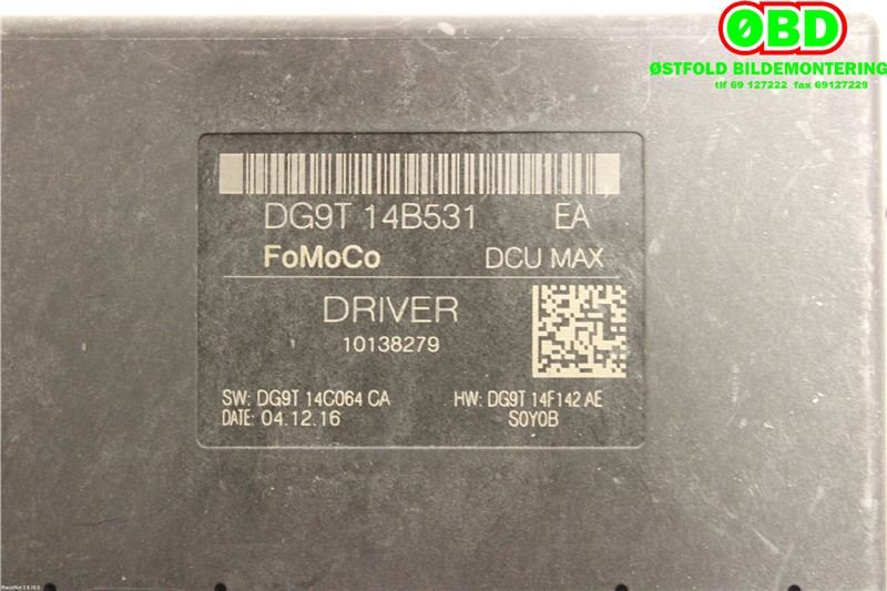 Styreenhet dør venstre foran til Ford Galaxy 2015-2022 (Type IV)  (FORD GALAXY|2278162||DG9T14B531EA)