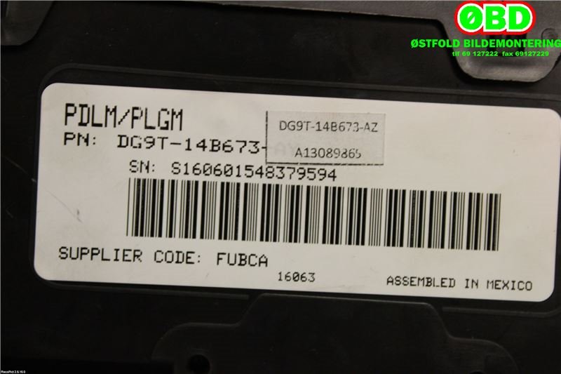 Styreenhet elektrisk bakluke til Ford Galaxy 2015-2022 (Type IV)  (FORD GALAXY|2228063||DG9T14B673AU)