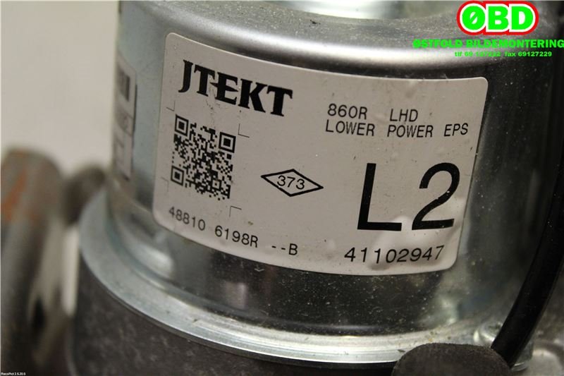 Rattaksel elektrisk servo til Renault Clio 2012-2016 (Type IV, Fase 1)  (RENAULT|488106198R|488104075R)