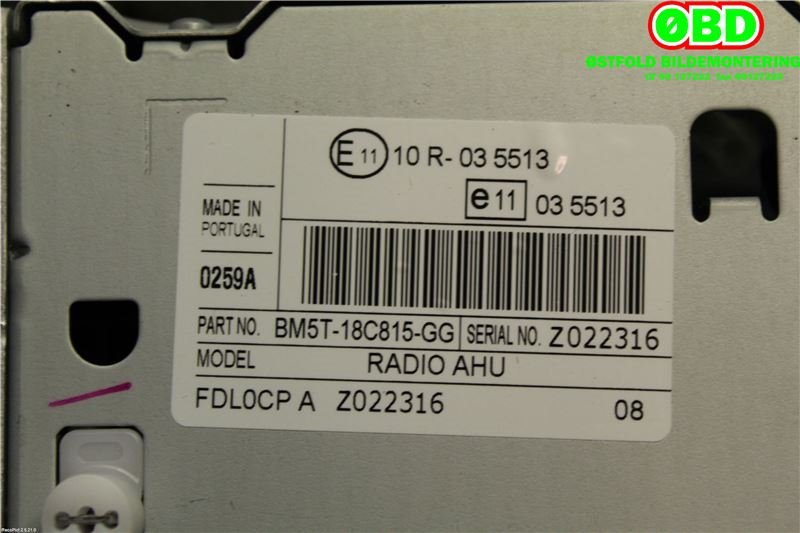Bilstereo til Ford Focus 2011-2014 (Type III, Fase 1)  (FORD|2277319||BM5T18C815GG)