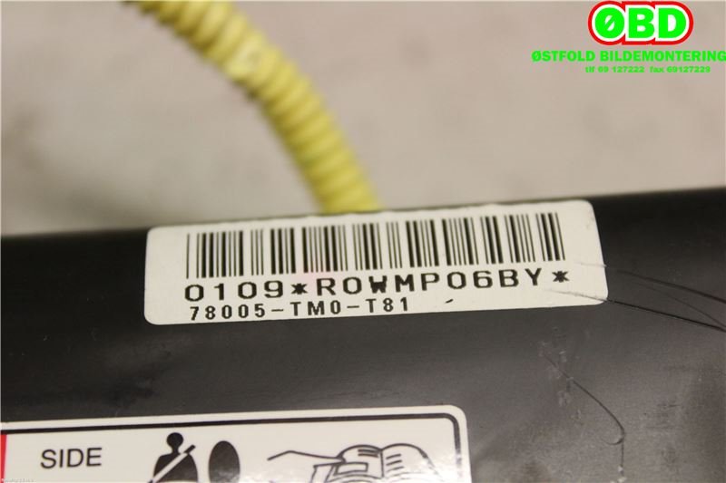 Airbag sidepute venstre til Honda Insight 2009-2013  (HONDA|78055TM8T00||78005TM0T81)