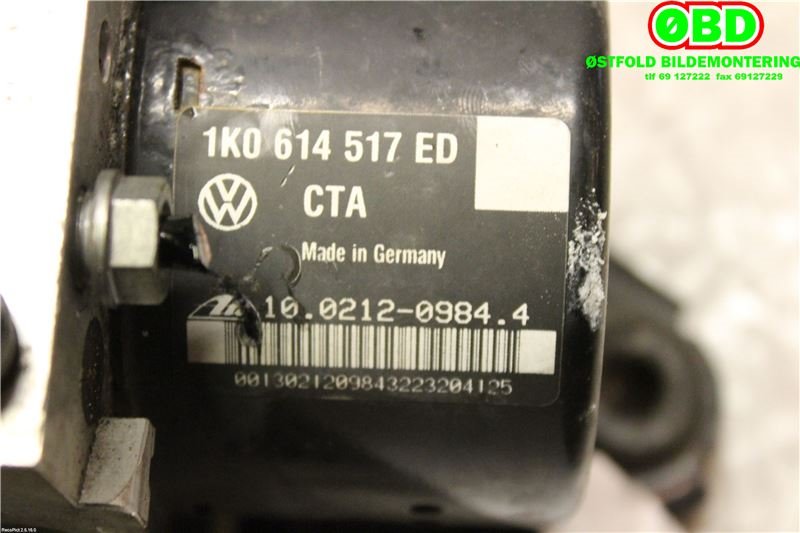 ABS sentral til VW Touran 2010-2015 (Type I, Fase 3)  (VOLKSWAGEN|1K0 614 517 ED||1K0614517ED)