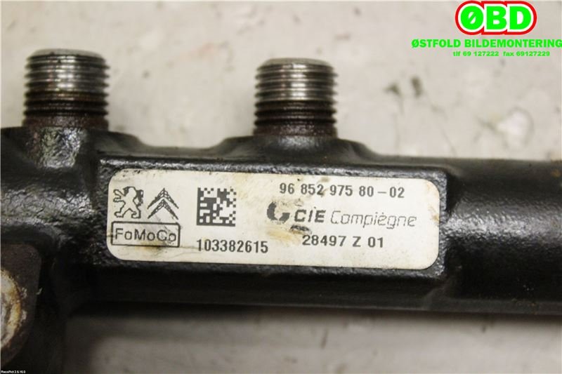 Dyseskinne (fuelrail) til Volvo C30 2010-2012 (Fase 2)  (VOLVO|31422169||9685297580)