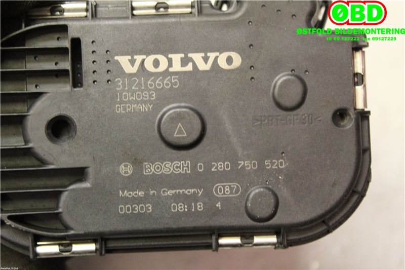 Spjeldhus til Volvo V70 2007-2013 (Type III, Fase 1)  (VOLVO|31216665|0280750520)