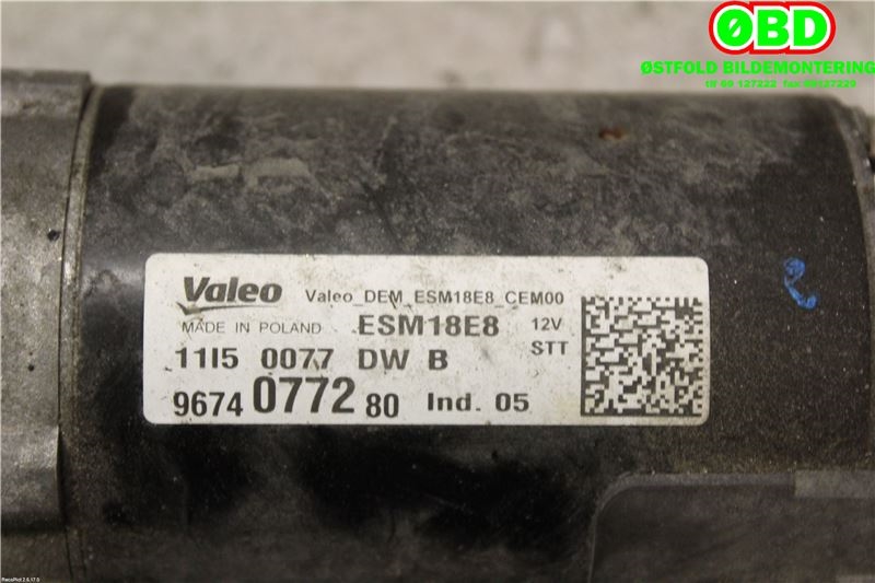 Starter til Citroën C4, Cactus 2014-2017 (Fase 1)  (CITROEN|96 740 772 80||9674077280)