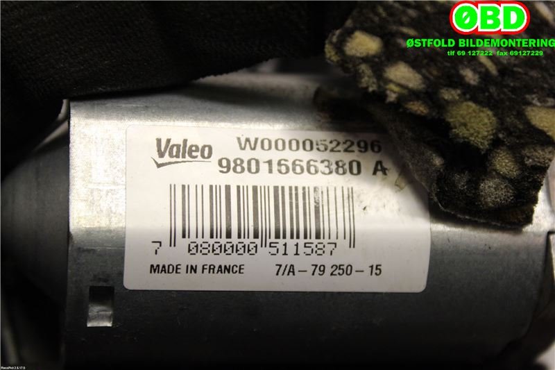 Viskermotor bakrute til Citroën C4, Cactus 2014-2017 (Fase 1)  (CITROEN|98 016 663 80||9801666380)