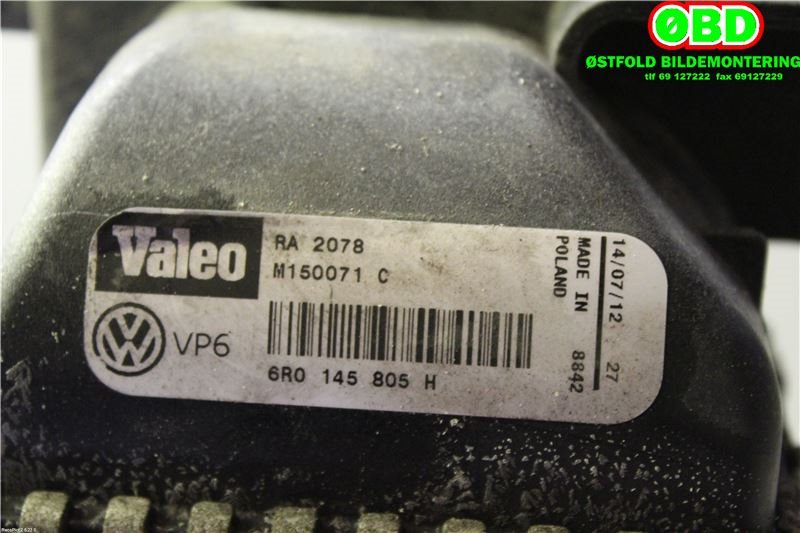 Intercooler til Škoda Roomster 2010-2015 (Fase 2)  (SKODA|6R0 145 805 H||6R0145805H)