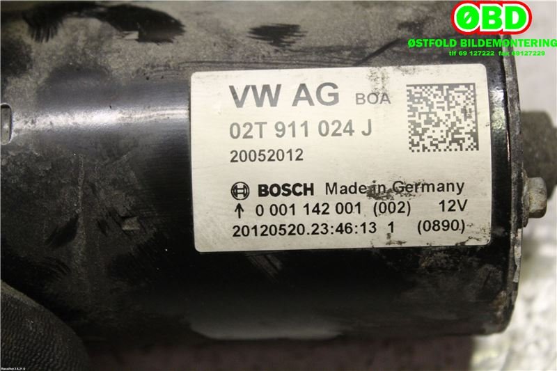 Starter til Škoda Roomster 2010-2015 (Fase 2)  (SKODA|02T 911 024 J||02T911024J)