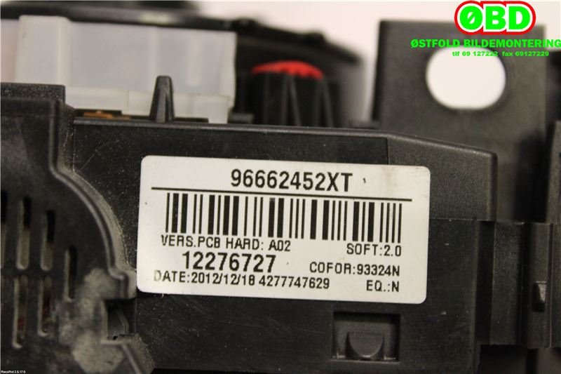Bryter combi til Citroën Berlingo 2008-2015 (Type II, Fase 1)  (CITROEN||96662452XT)